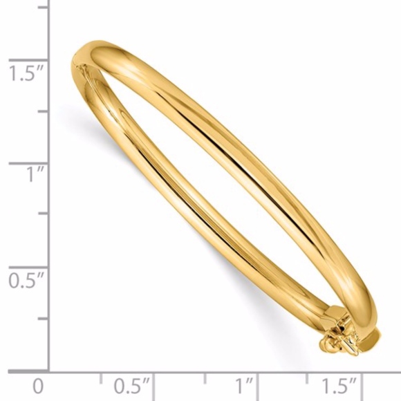 14k Hinged Safety Clasp Baby Bangle - Picture 2 of 3